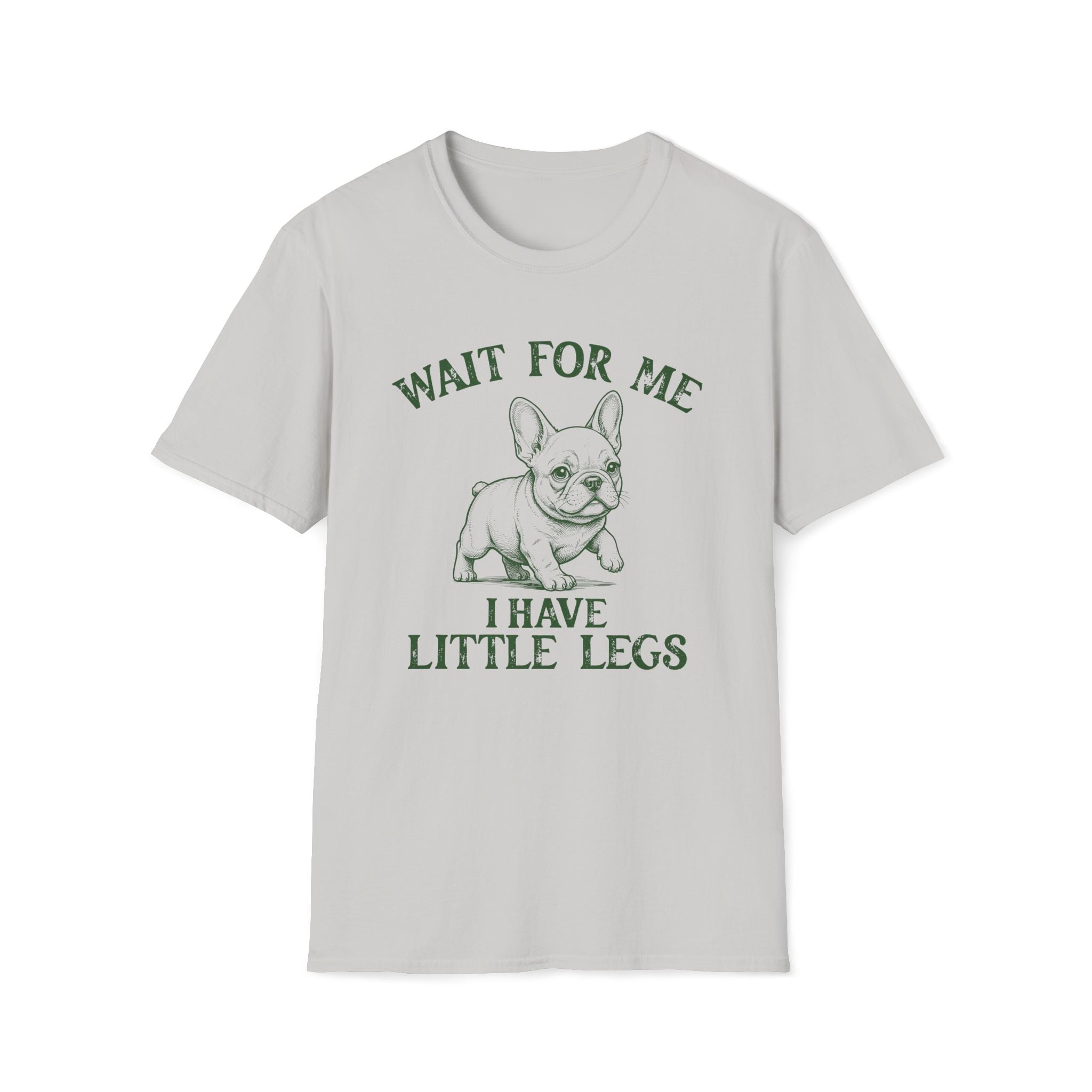 Wait For Me French Bulldog Unisex T-Shirt Ice Grey Unisex Adult T-shirt animal Globally Fulfilled