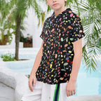 Quavers, Music Notes Senior Kids Hawaiian Shirt Senior Kids Hawaiian Shirt 8-15 Music Printed Offshore