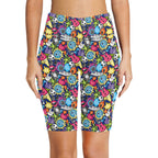Sticker Music Women's Bike Shorts With Side Pockets Women's Bike Shorts Music Printed Offshore
