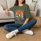 Cute Fox and Animal Friends We're All In This Together Like Hostages Unisex T-Shirt Military Green Unisex Adult T-shirt animal Globally Fulfilled