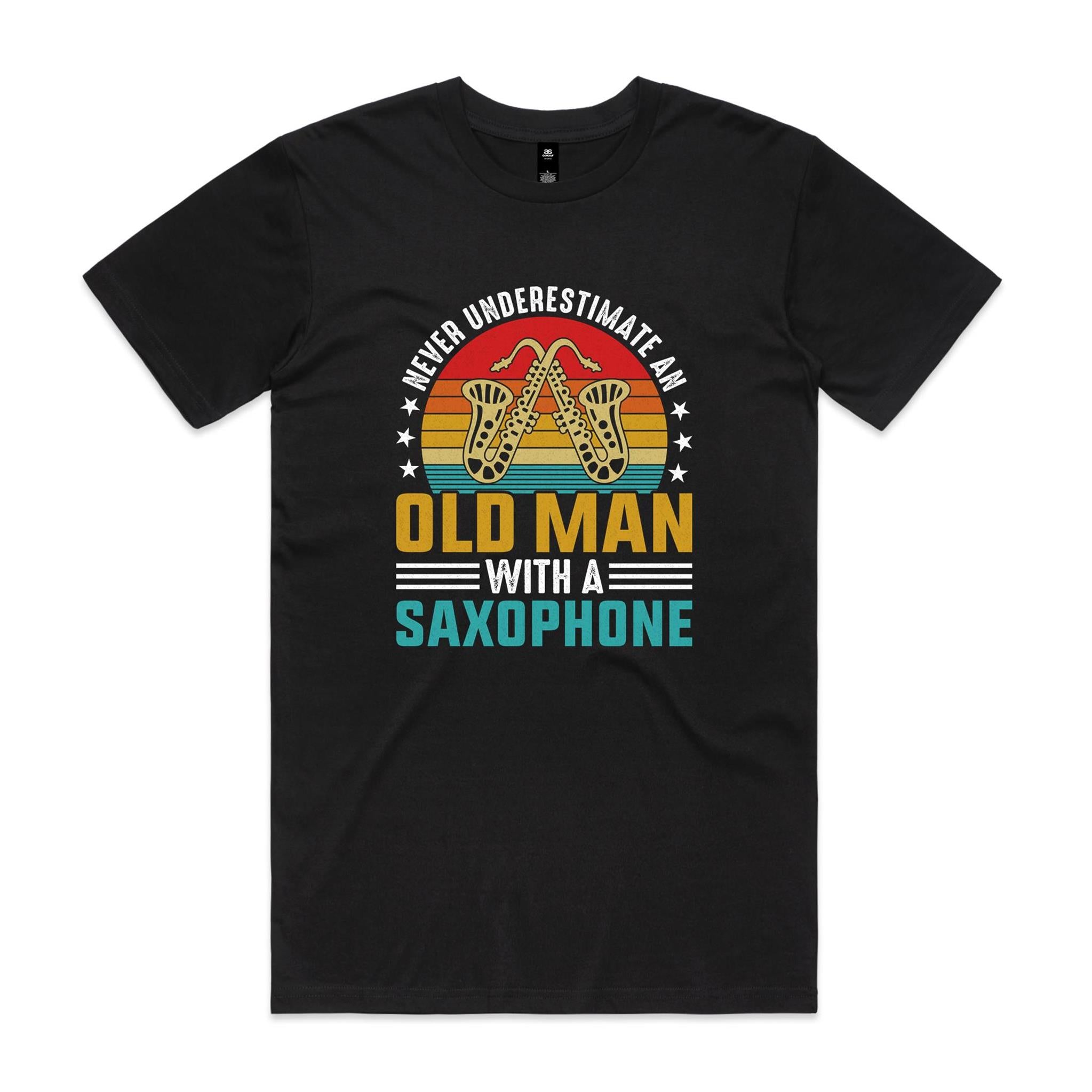 Never Underestimate An Old Man With A Saxophone - Men's AS Colour T-shirt