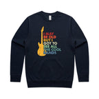 I May Be Old But I Got To See All The Cool Bands - AS Colour Stencil Crew Sweatshirt Navy Sweatshirt Music Printed In Australia