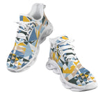 Abstract Shapes In Blue And Yellow Women's Twisted Sole Sneakers