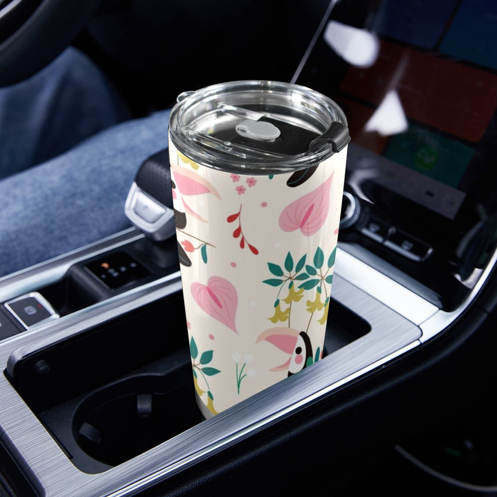 Toucans In Pink - 20oz Mobile Tumbler with Lid (Black Lock)
