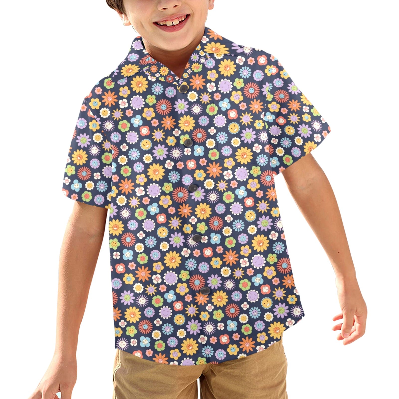 Groovy Flowers Junior Kids Hawaiian Shirt