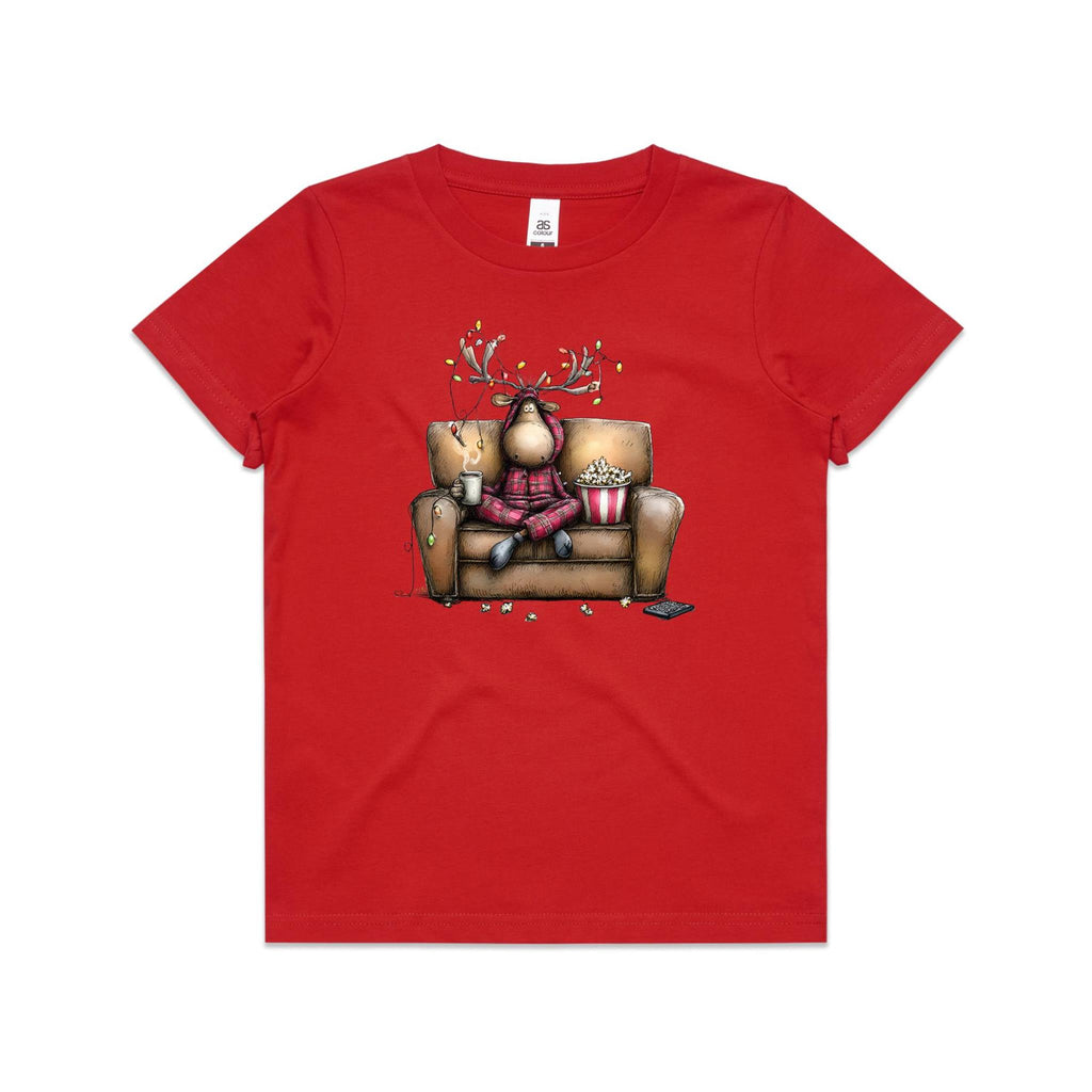Reindeer, Christmas Movies Watching T-shirt - Kids T-shirt