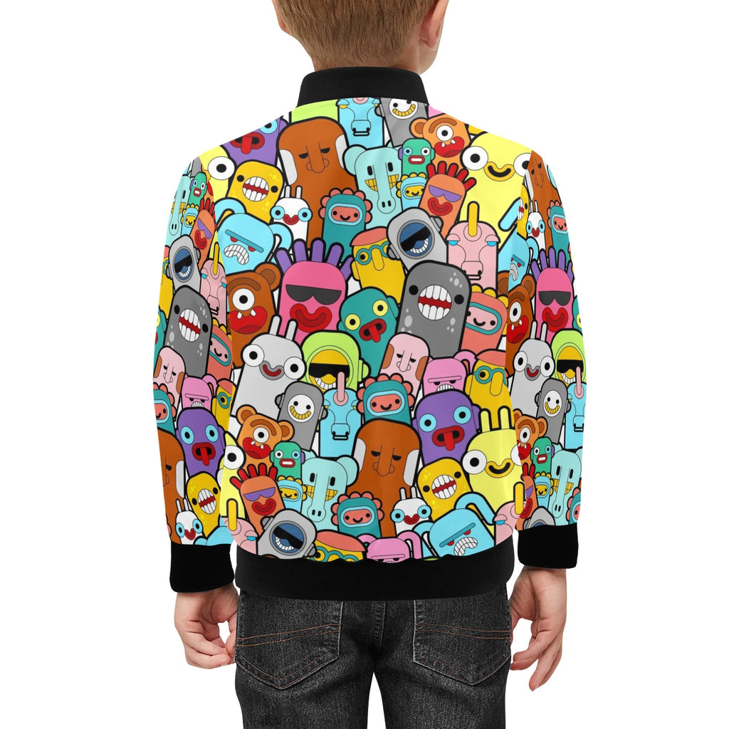 Happy Monsters Kids Bomber Jacket Kids Bomber Jacket Printed Offshore Sci Fi