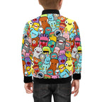 Happy Monsters Kids Bomber Jacket Kids Bomber Jacket Printed Offshore Sci Fi