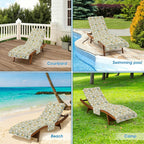 Chicken Life Beach Chair Towel Cover with Side Pockets