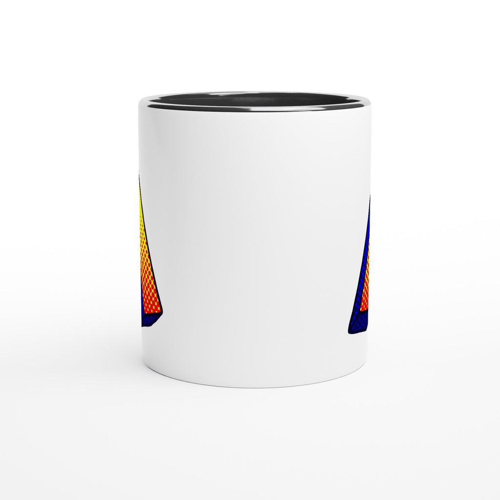 Personalised - Comic Book Initial - White 11oz Ceramic Mug with Color Inside Personalised 11oz Mug comic Customise Globally Fulfilled Name Personalise