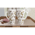Autumn Leaves - White Latte 17oz Ceramic Mug Latte Mug Globally Fulfilled Plants