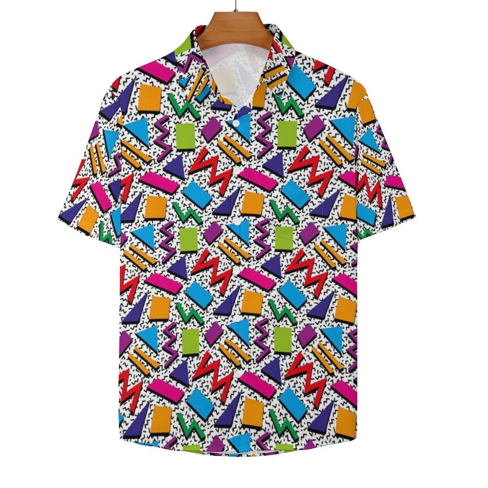 Graphic 80's Women's Short-Sleeve Button Up Shirt Women's Short-Sleeve Button Up Shirt Printed Offshore Retro