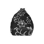 Black And White Floral - Chest Bag