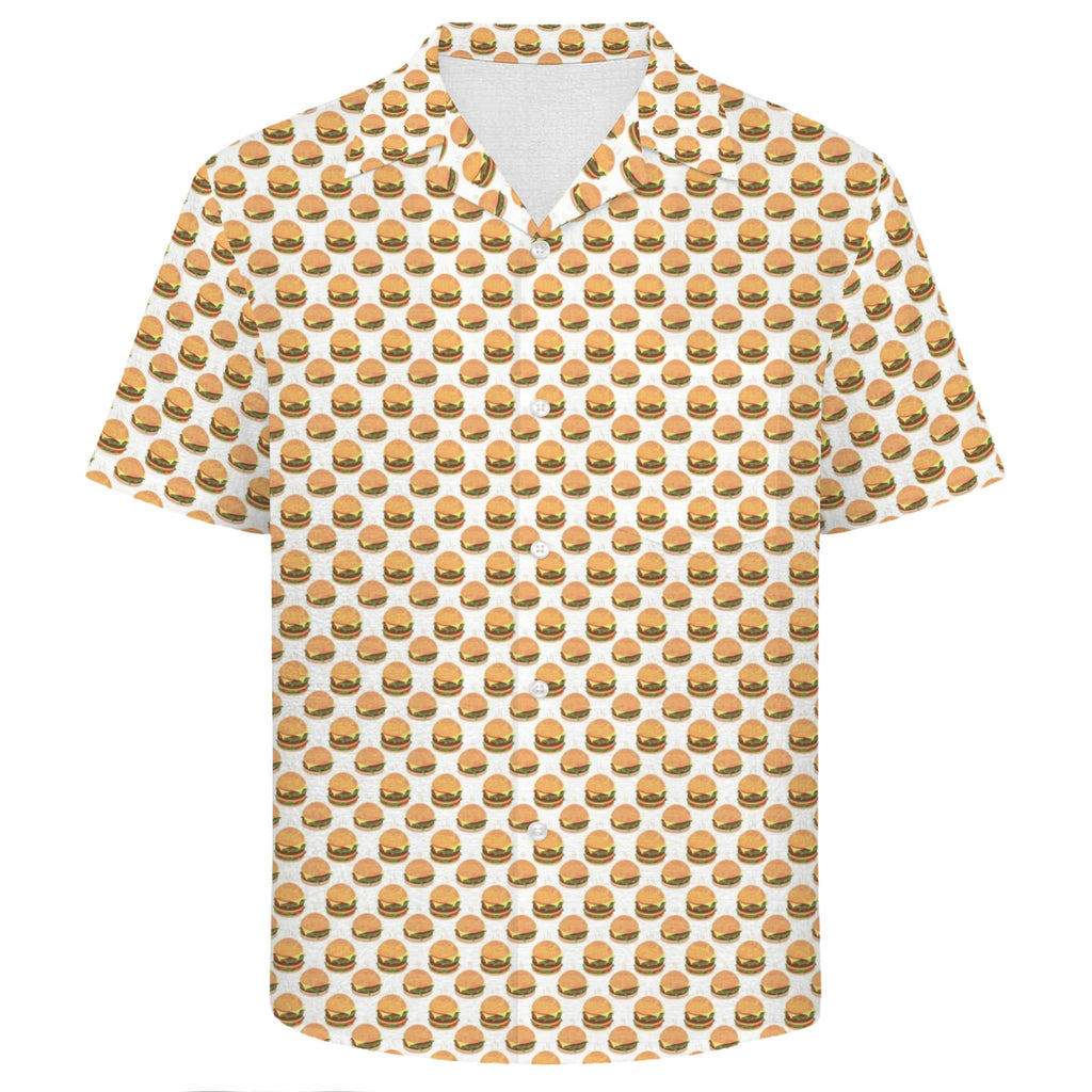 Hamburgers Men's Crinkle Hawaiian Shirt