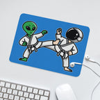 Karate Alien And Astronaut Leather Mouse Pad Leather Mouse Pad Printed Offshore Sci Fi Space