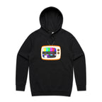 Retro TV, No Signal - Mens Hoodie Black Mens Hoodie Printed In Australia Retro Tech