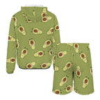 Avocado Characters Men's Lightweight Sun Hoodie & Shorts Set Men's Lightweight Sun Hoodie & Shorts Food Printed Offshore