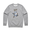 Life Is Short, Milk It AS Colour Stencil Crew Sweatshirt Unisex Grey Marle Sweatshirt Fitness Printed In Australia