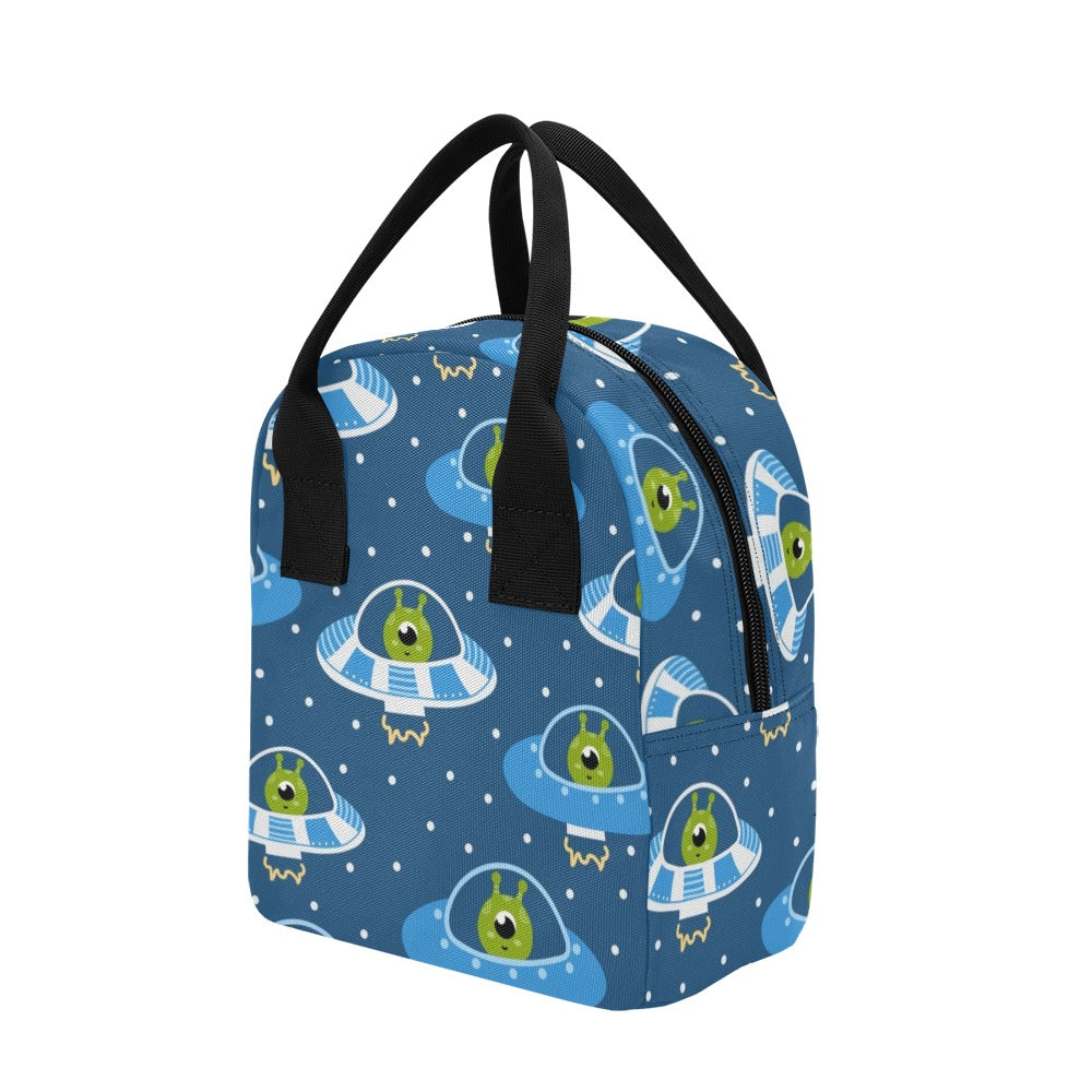 Cute Aliens in UFOs - Zipper Lunch Bag Zipper Lunch Bag Printed Offshore