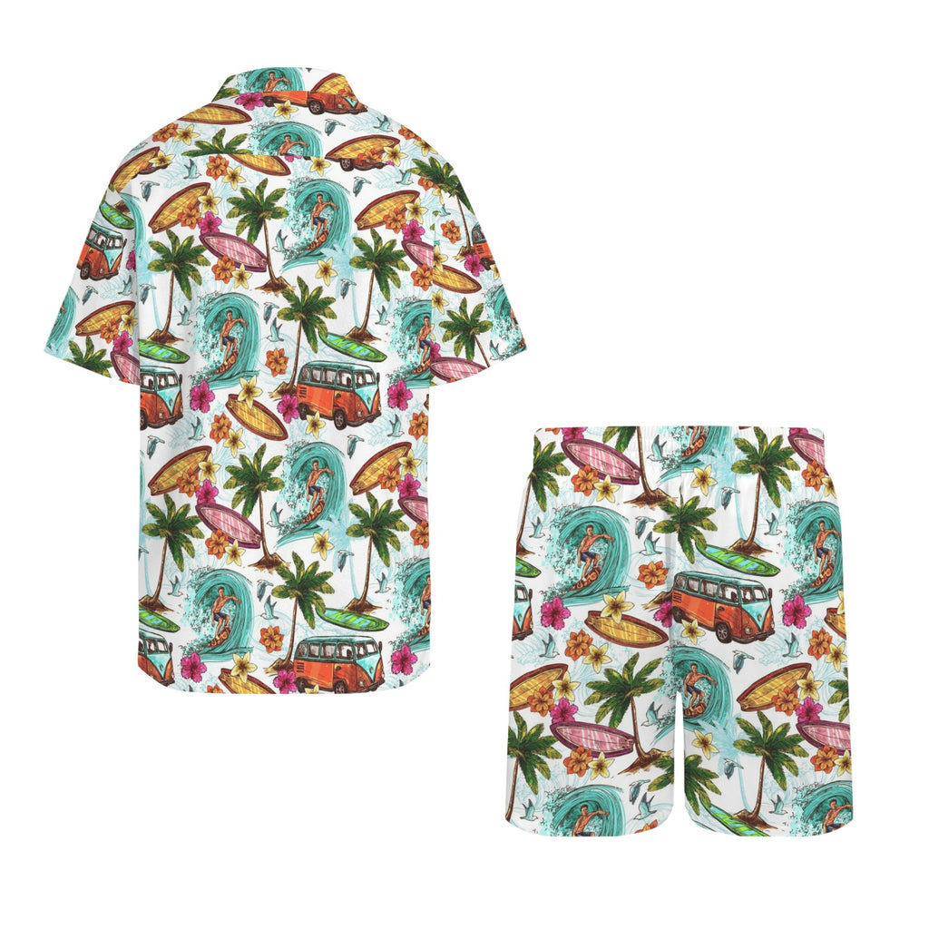 Surfing Safari Men's Hawaiian Shirt & Shorts Set