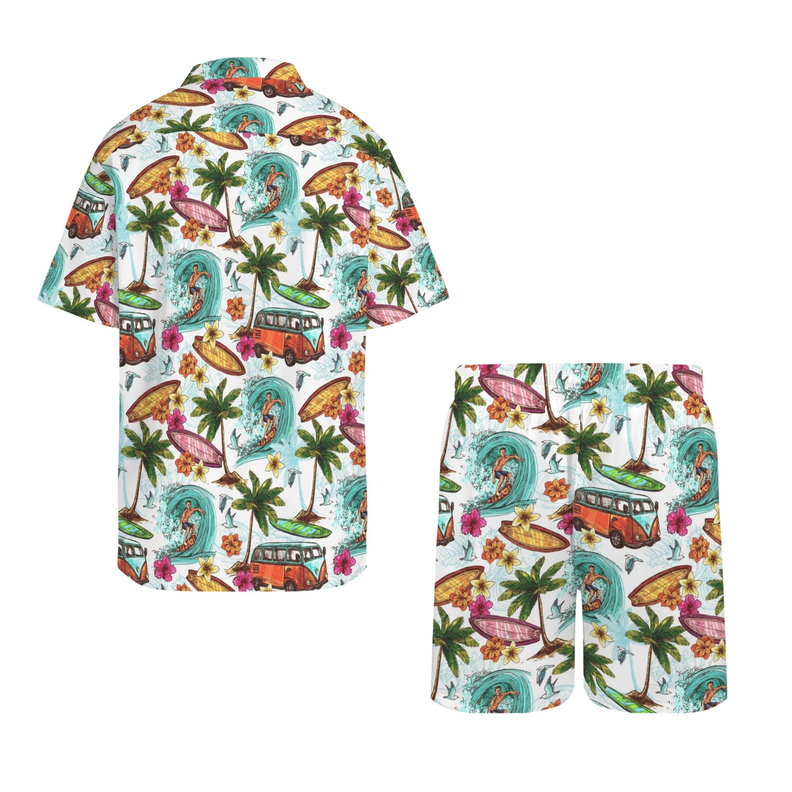 Surfing Safari Men's Hawaiian Shirt & Shorts Set