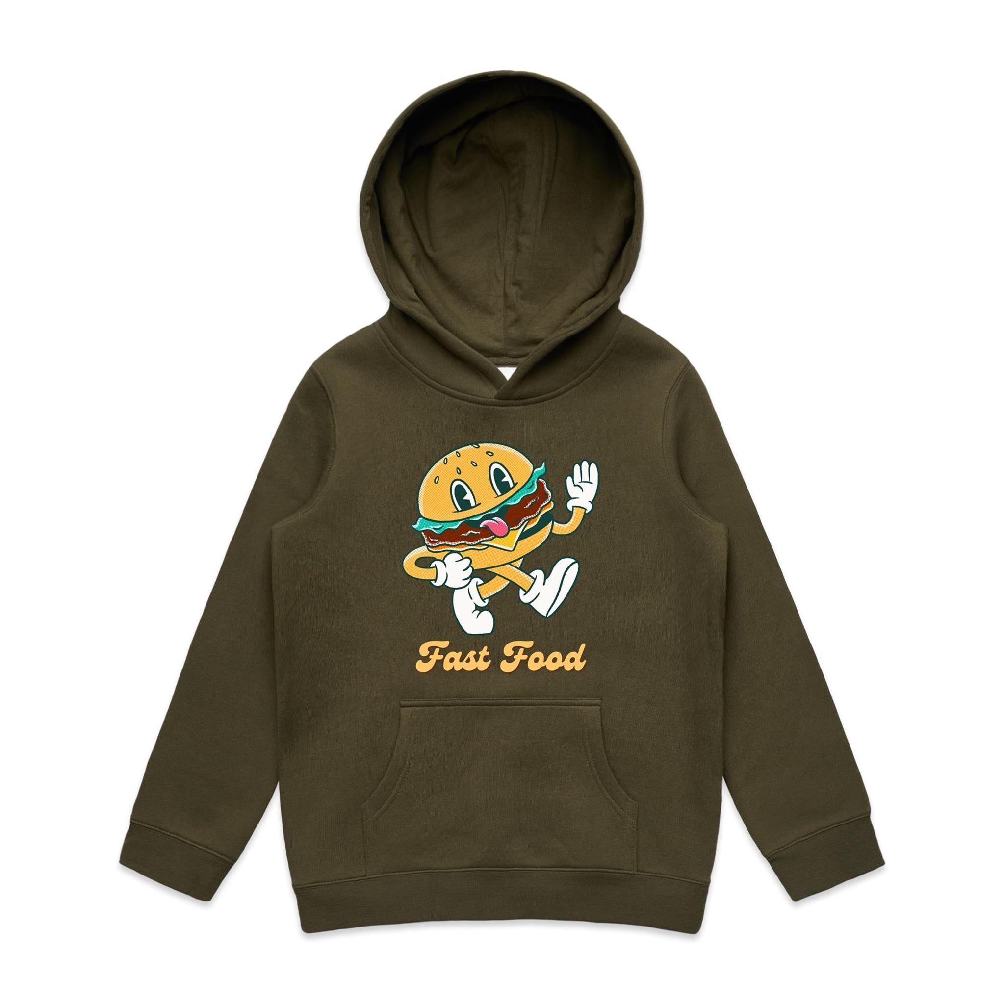 Fast Food - Kids Hoodie Army Kids Hoodie Printed In Australia