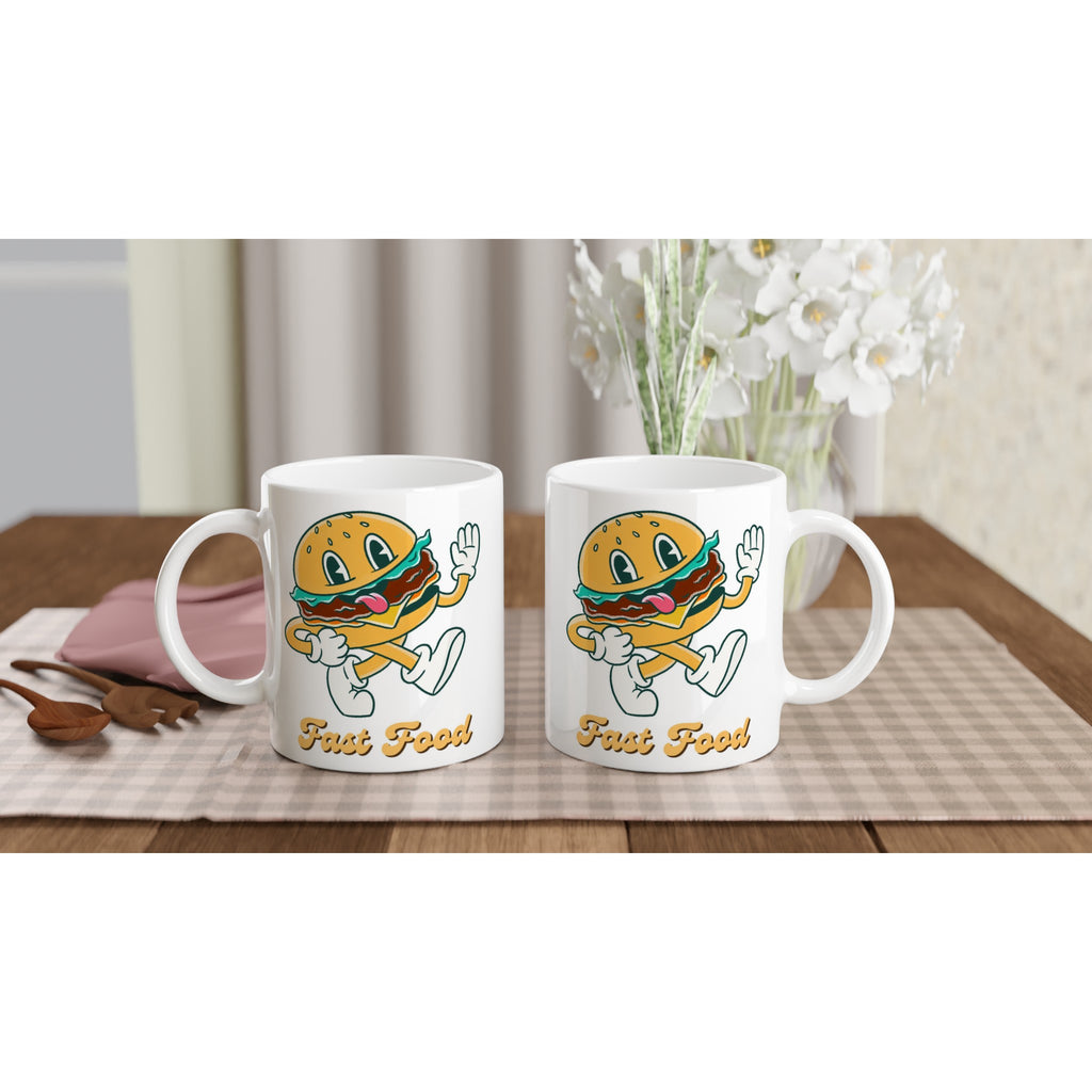 Fast Food White 11oz Ceramic Mug White 11oz Mug food Globally Fulfilled Retro