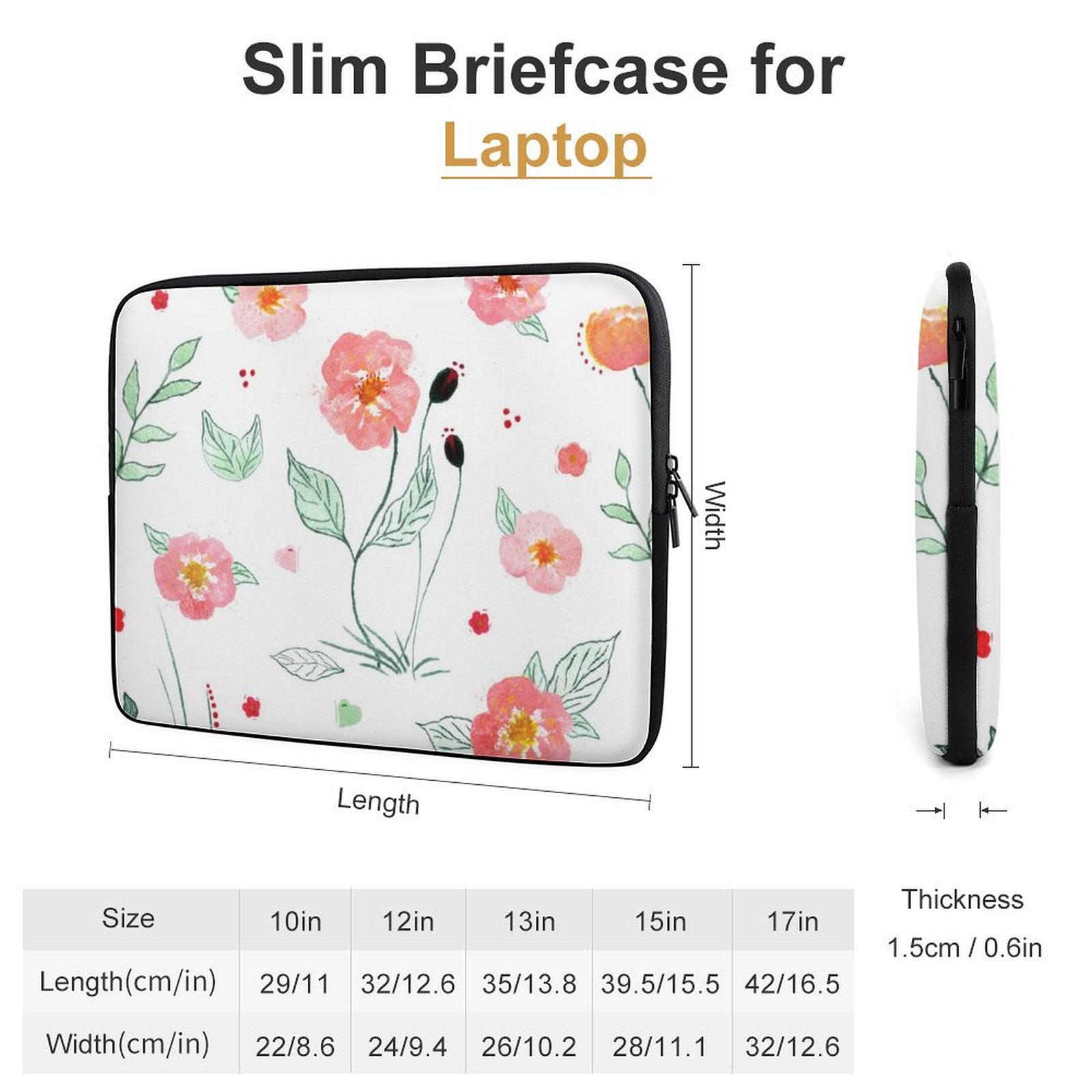 Watercolour Floral - Laptop Sleeve (Multiple Sizes)