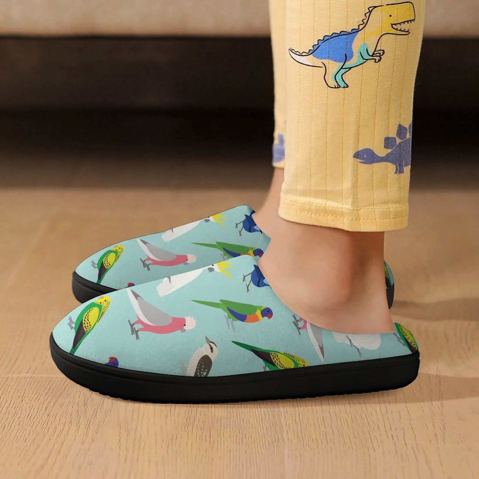 Australian Birds Kids Cotton Slippers Kids Cotton Slippers Australia Birds Printed Offshore
