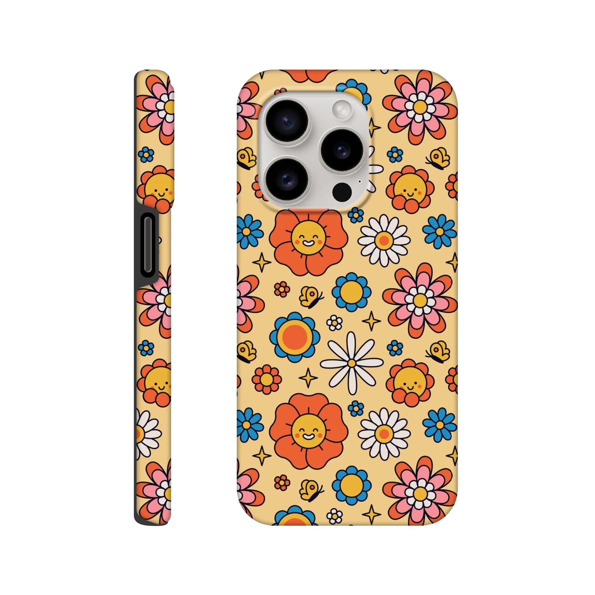 Hippy Flower - Apple iPhone Tough case iPhone 15 Pro iPhone Tough Case Globally Fulfilled Retro