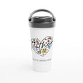 Personalise - Mother Heart Message - White 15oz Stainless Steel Travel Mug Default Title Personalised Travel Mug customise Globally Fulfilled Love Mum Name personalise