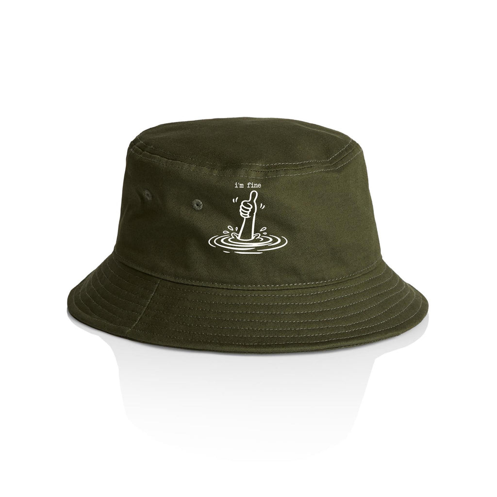 I'm Fine Drowning Thumbs Up AS Colour Bucket Hat