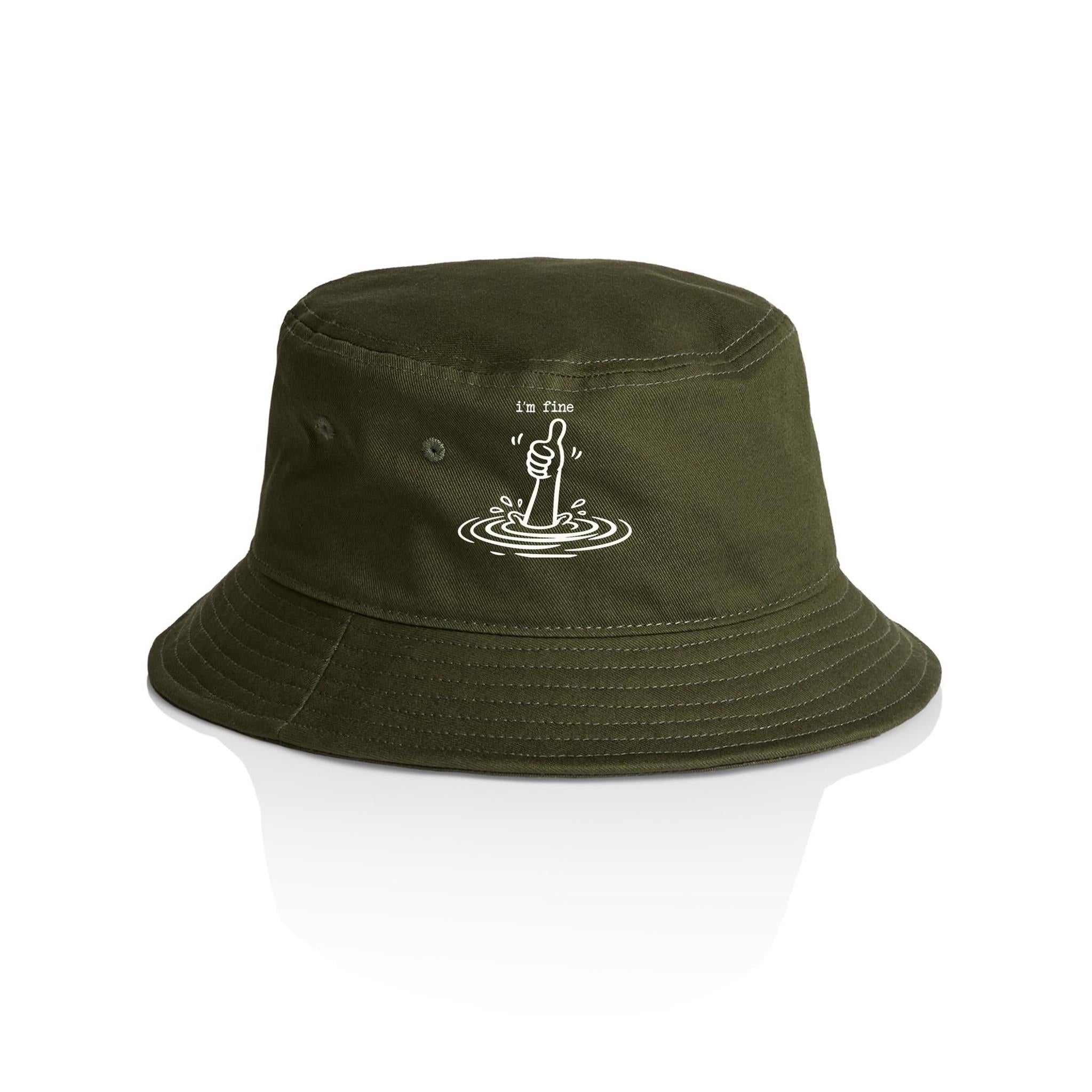 I'm Fine Drowning Thumbs Up AS Colour Bucket Hat