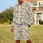Lots Of Cats Men's Lightweight Sun Hoodie & Shorts Set Men's Lightweight Sun Hoodie & Shorts animal Printed Offshore