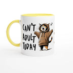 Personalise - Can't Adult Today - 11oz Ceramic Mug Ceramic Yellow Personalised 11oz Mug animal Globally Fulfilled