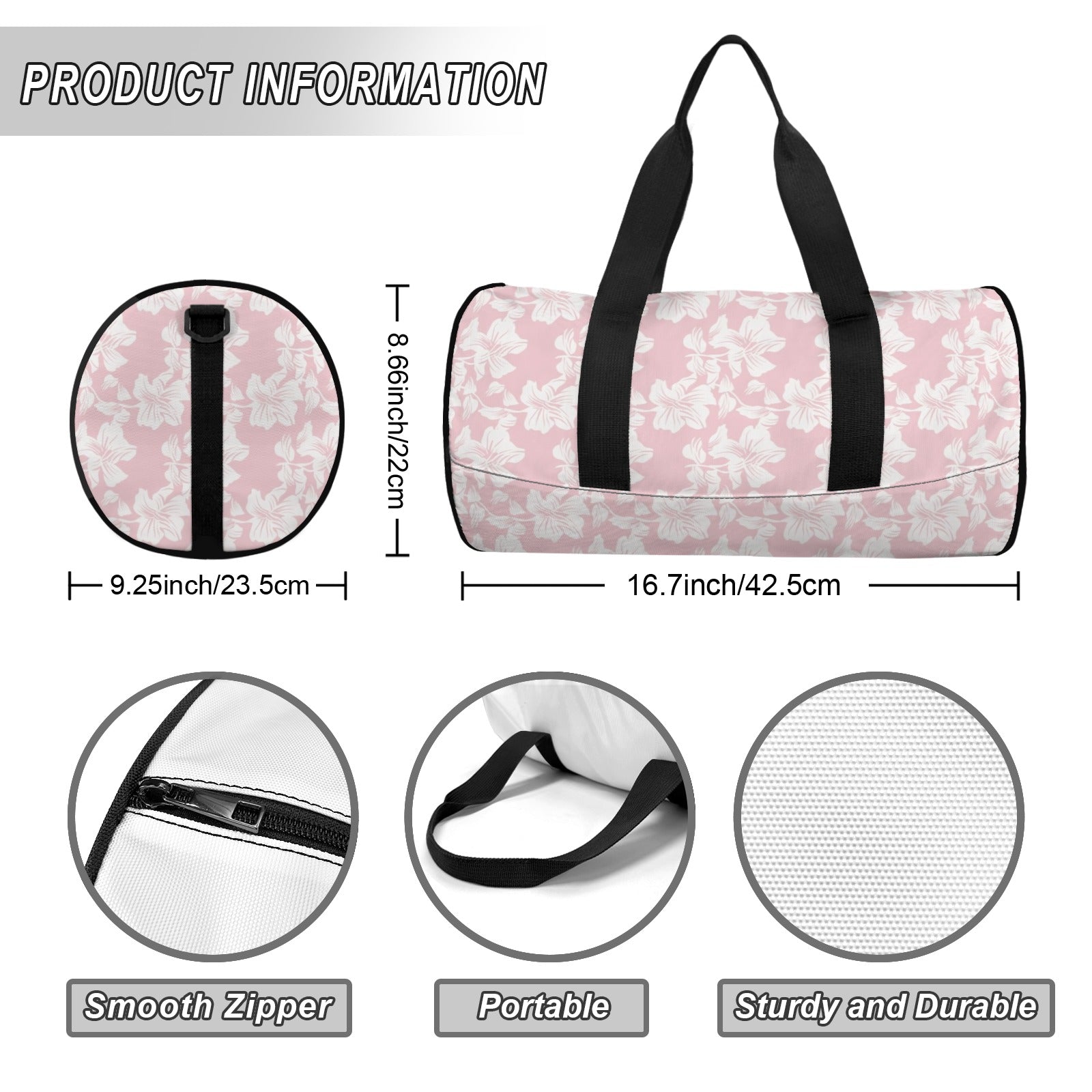 Pink Hawaiian Floral Duffle Bag Duffle Bag Printed Offshore