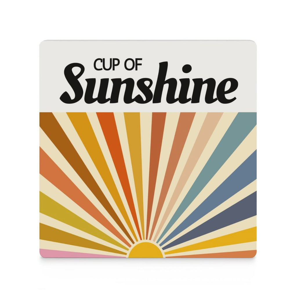 Cup Of Sunshine - Ceramic Coasters (Square) Ceramic Coasters Printed Offshore