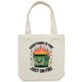 Skip Bin, Dumpster Fire - Canvas Tote Bag Default Title Tote Bag Printed In Australia