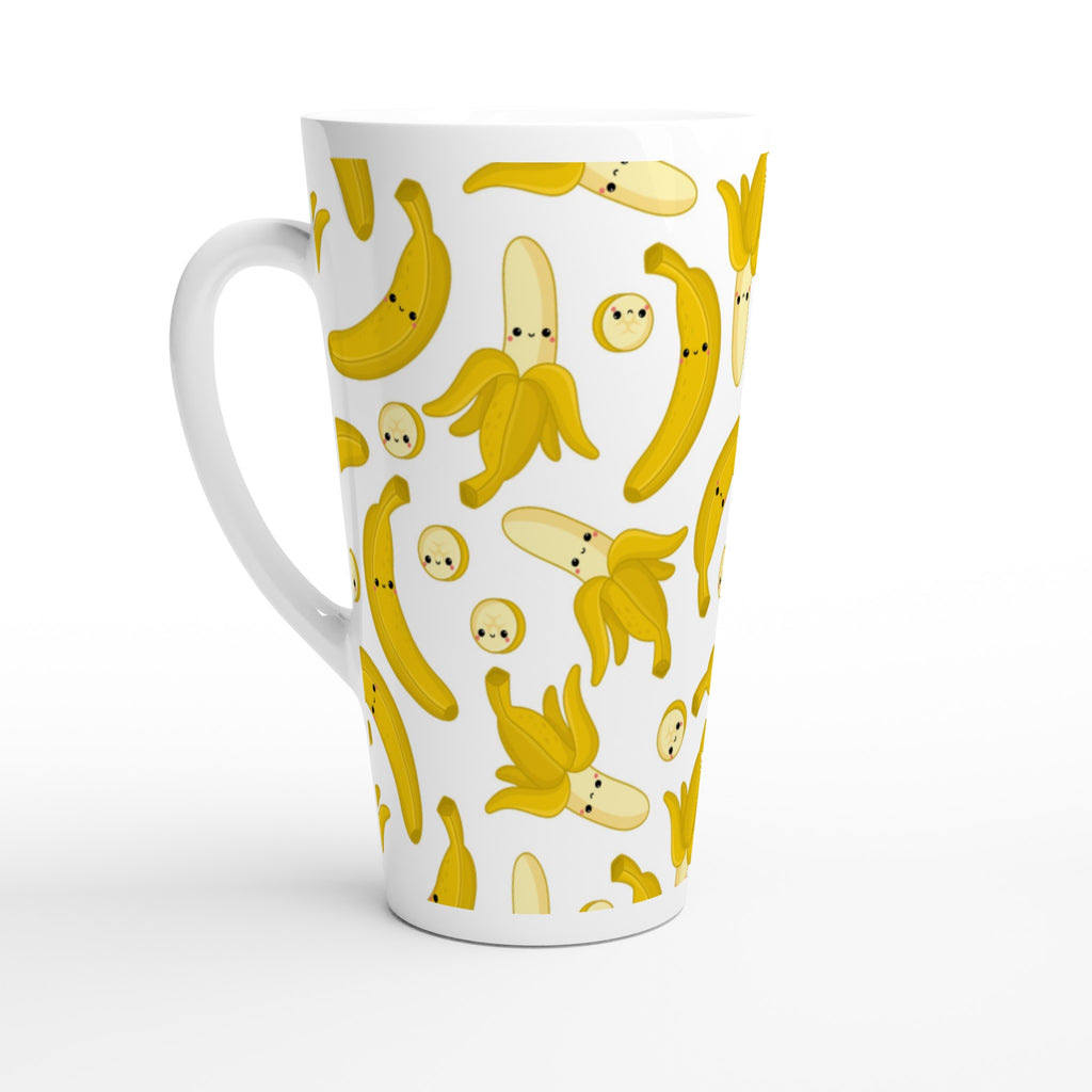 Happy Bananas - White Latte 17oz Ceramic Mug Default Title Latte Mug Food Globally Fulfilled