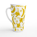 Happy Bananas White Latte 17oz Ceramic Mug Default Title Latte Mug Food Globally Fulfilled