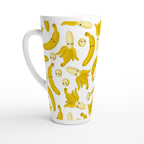 Happy Bananas - White Latte 17oz Ceramic Mug Default Title Latte Mug Food Globally Fulfilled