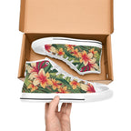 Vintage Hawaiian Floral Kids High Top Canvas Shoes