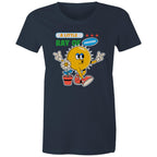 A Little Ray Of Sunshine - Womens T-shirt Navy Womens T-shirt Positivity Printed In Australia