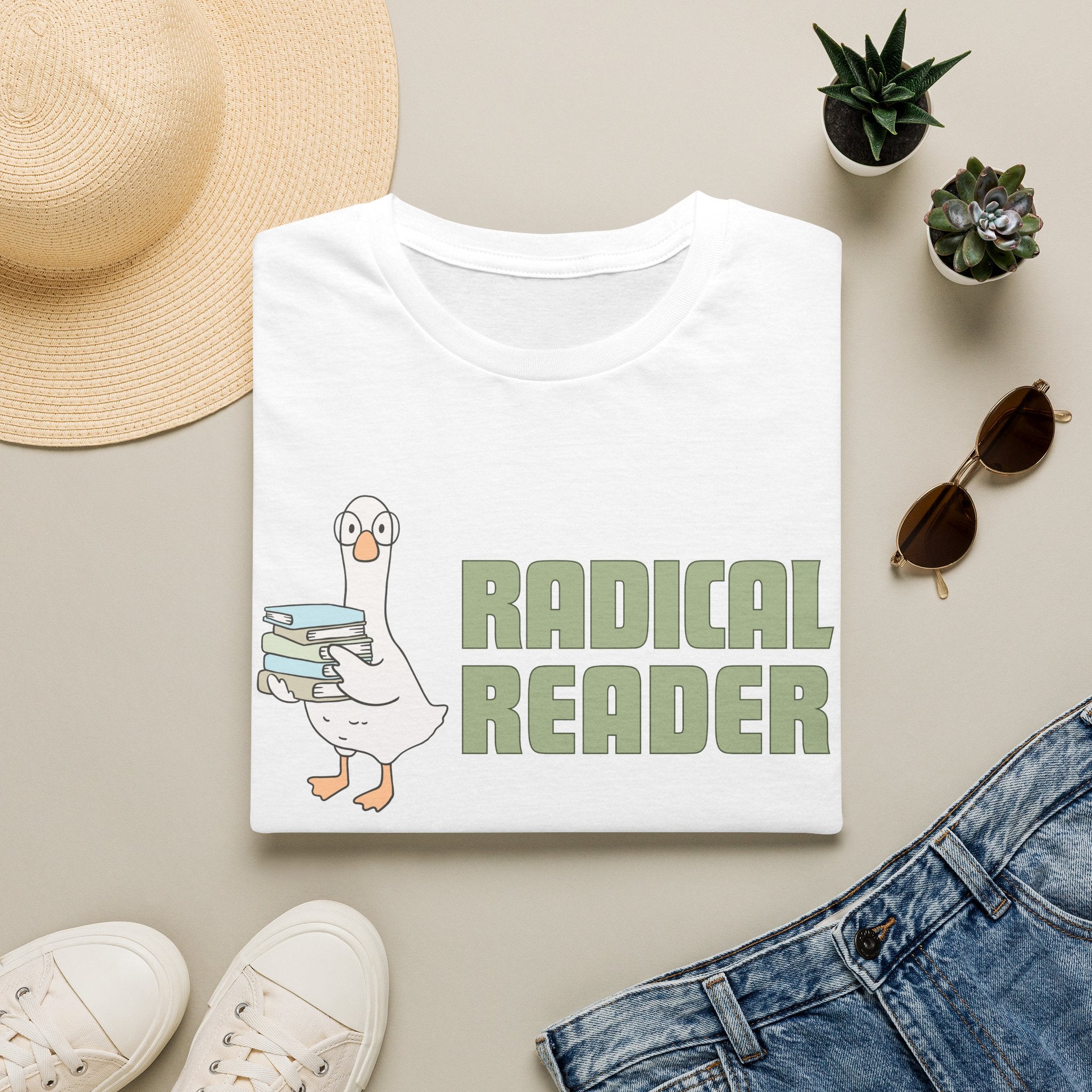 Radical Reader Goose Unisex T-shirt Unisex Adult T-shirt animal Globally Fulfilled Reading