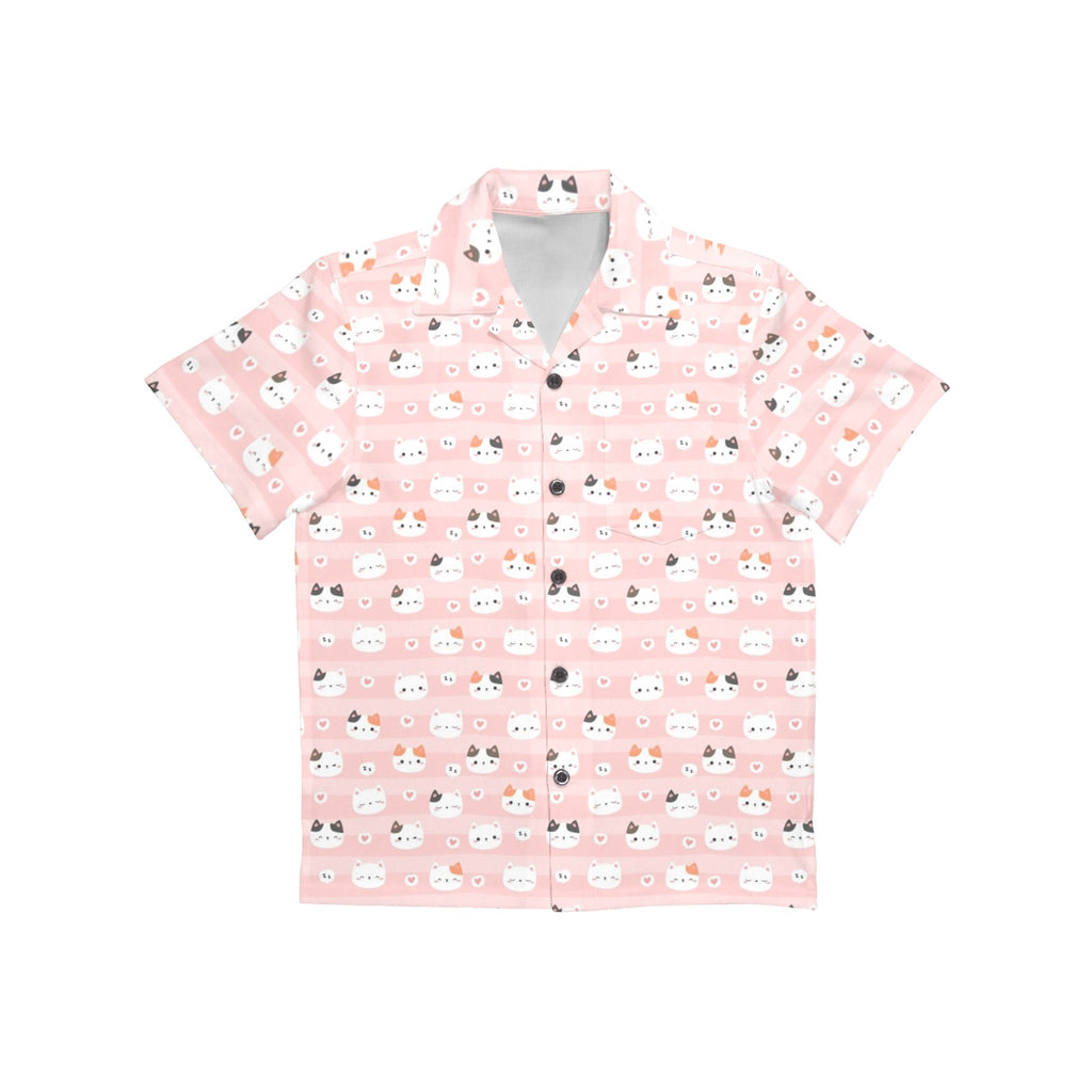Pink Cats Junior Kids Hawaiian Shirt