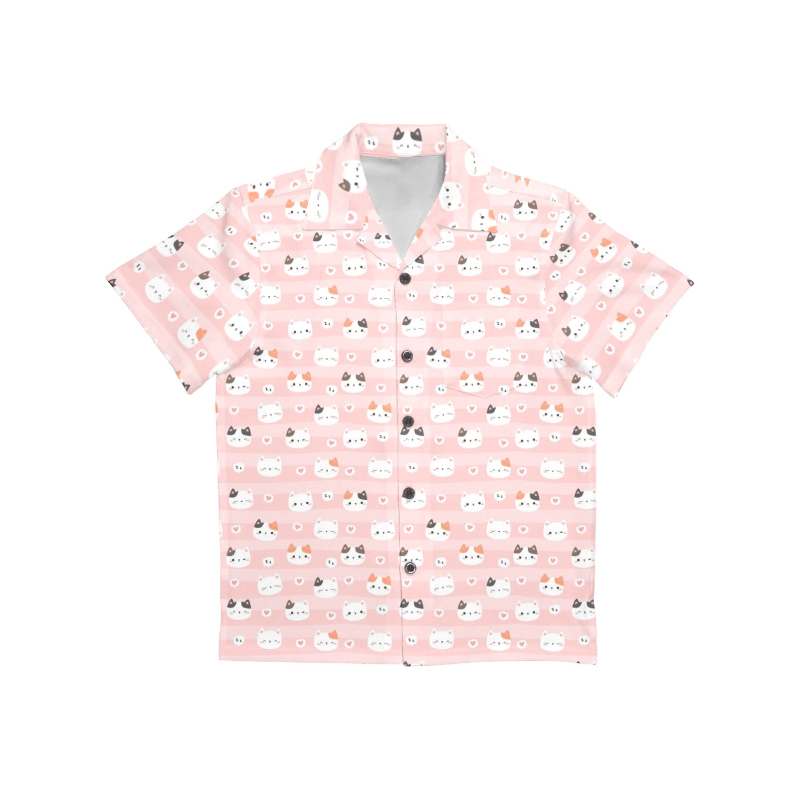 Pink Cats Junior Kids Hawaiian Shirt