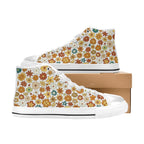70's Style Floral Men's High Top Canvas Shoes Men's Classic High Top Canvas Shoes Printed Offshore Retro