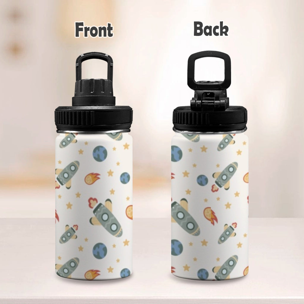 Rockets Kids Water Bottle with Chug Lid (12 oz) Kids Water Bottle with Chug Lid Printed Offshore Space