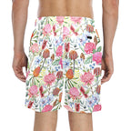 Australian Flowers Men's Mid-Length Beach Shorts Men's Mid-Length Beach Shorts Plants Printed Offshore