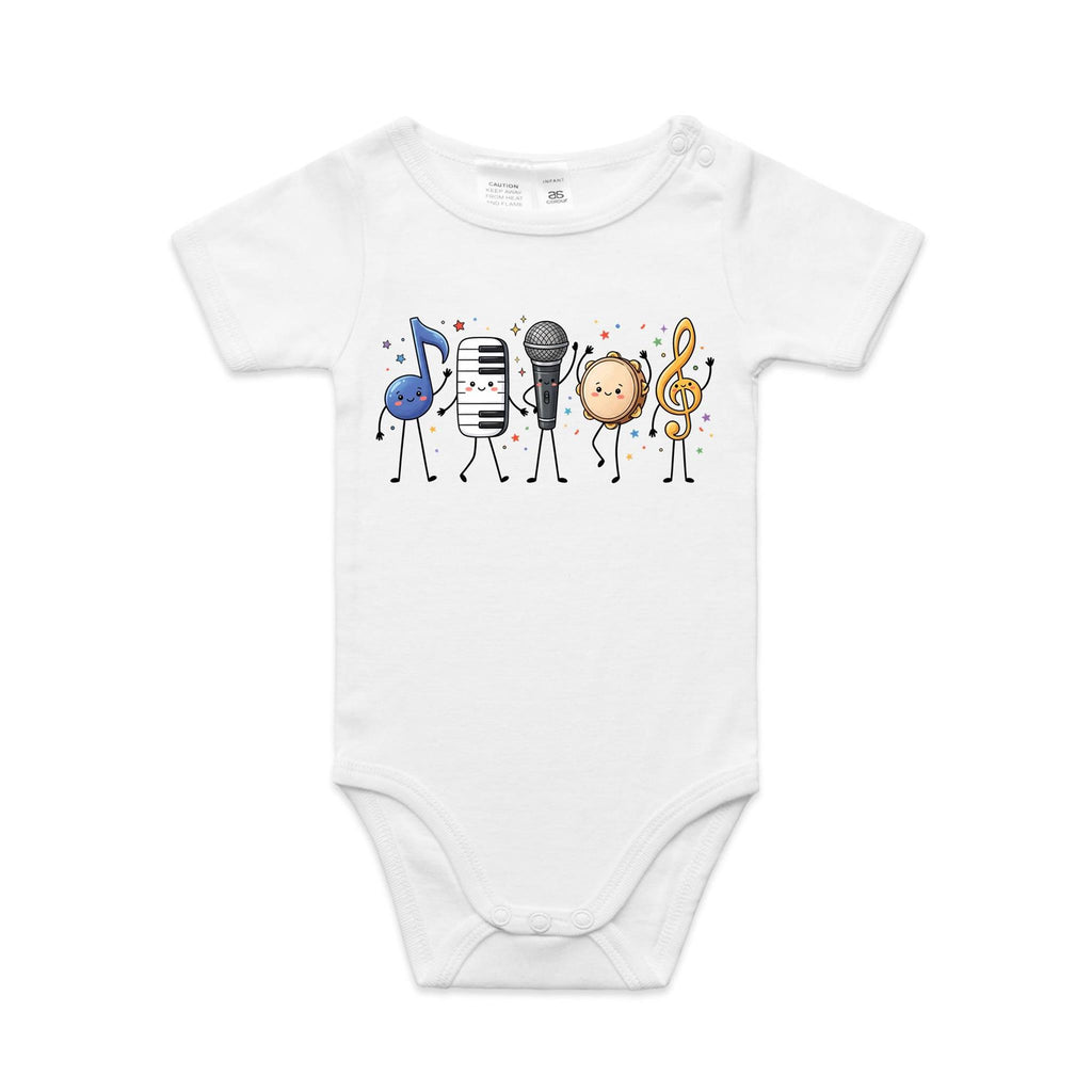 Cute Music Characters AS Colour Baby Bodysuit